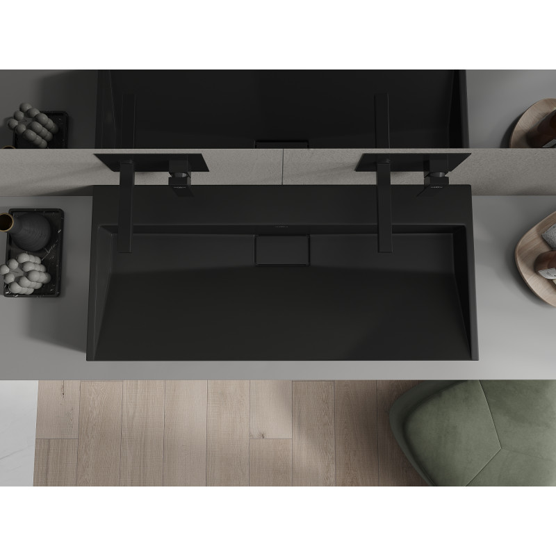 Mexen Ava Aufsatzwaschbecken aus Konglomerat B/O 100 x 46 cm, schwarz - 23011070