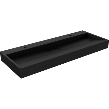 Mexen Ava Aufsatzwaschbecken aus Konglomerat 2/O 120 x 46 cm, schwarz - 23011272