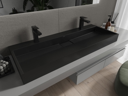 Mexen Ava Aufsatzwaschbecken aus Konglomerat 2/O 120 x 46 cm, schwarz - 23011272