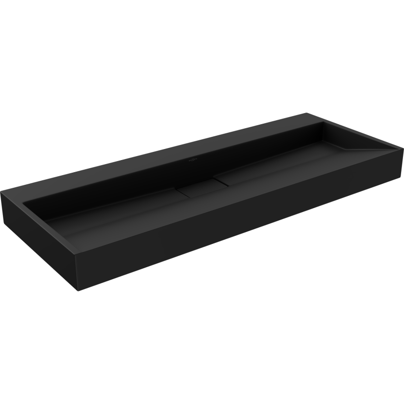 Mexen Ava Aufsatzwaschbecken aus Konglomerat B/O 120 x 46 cm, schwarz - 23011270