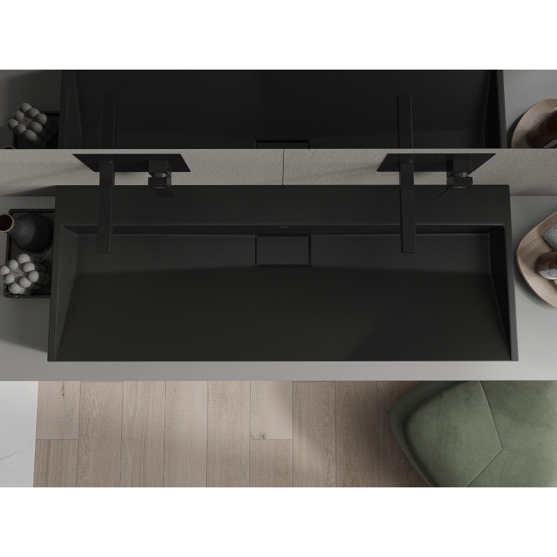 Mexen Ava Waschbecken aus Verbundwerkstoff B/O 120 x 46 cm, schwarz - 23011270