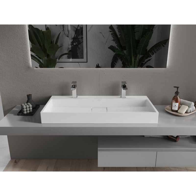 Mexen Ava Aufsatzwaschbecken aus Komposit 2/O 100 x 46 cm, weiß - 23011002
