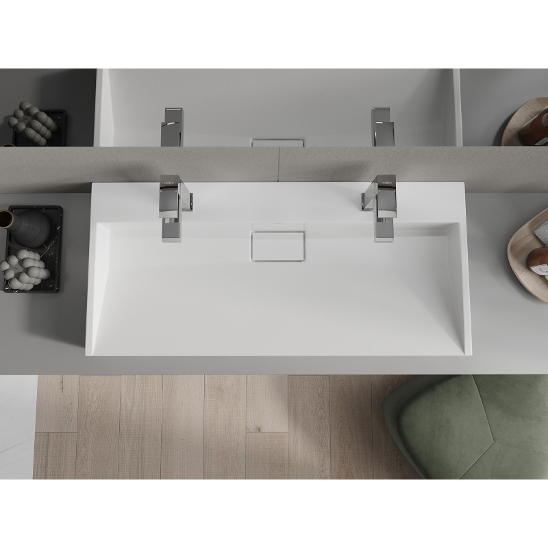 Mexen Ava Aufsatzwaschbecken aus Konglomerat 2/O 100 x 46 cm, weiß - 23011002