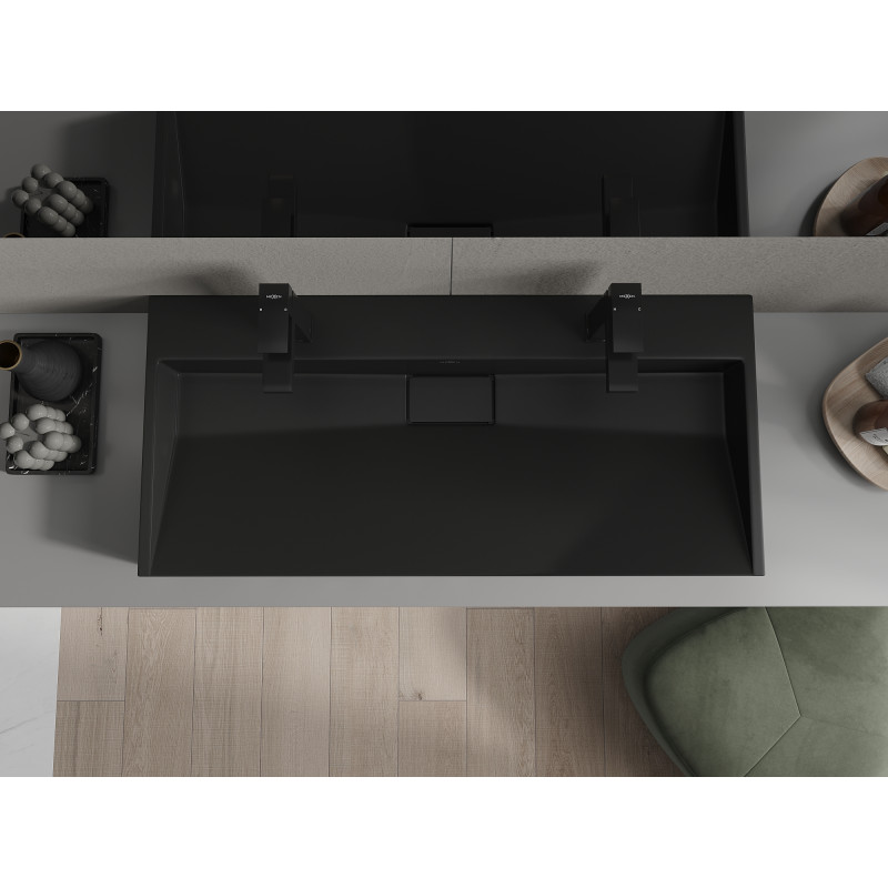 Mexen Ava Aufsatzwaschbecken aus Konglomerat 2/O 100 x 46 cm, schwarz - 23011072