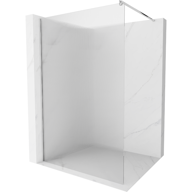Mexen Kioto Duschwand Walk-in 80 x 200 cm, Streifen 8 mm, Chrom - 800-080-101-01-09