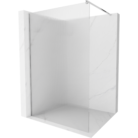 Mexen Kioto Duschwand Walk-in 120 x 200 cm, Streifen 8 mm, Chrom - 800-120-101-01-09