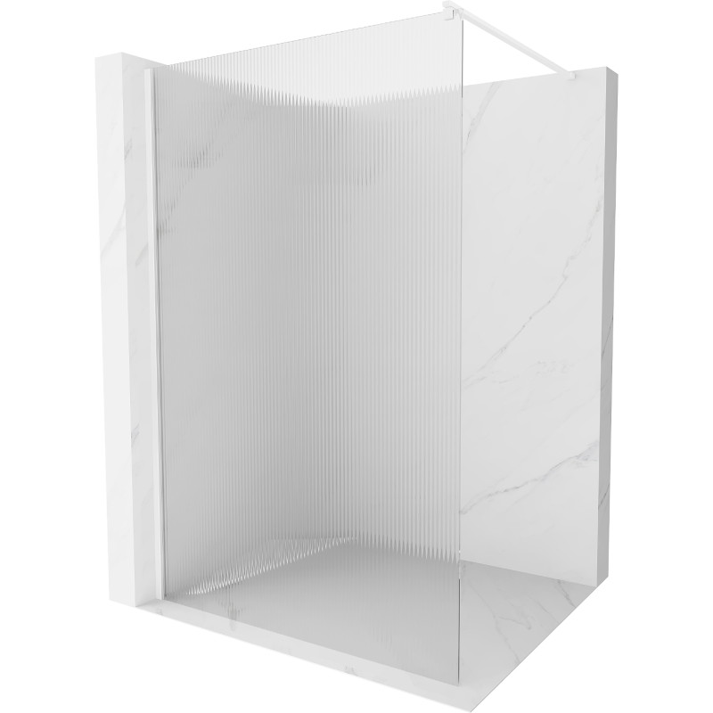 Mexen Kioto Duschwand Walk-in 70 x 200 cm, 8 mm Streifen, weiß - 800-070-101-20-09