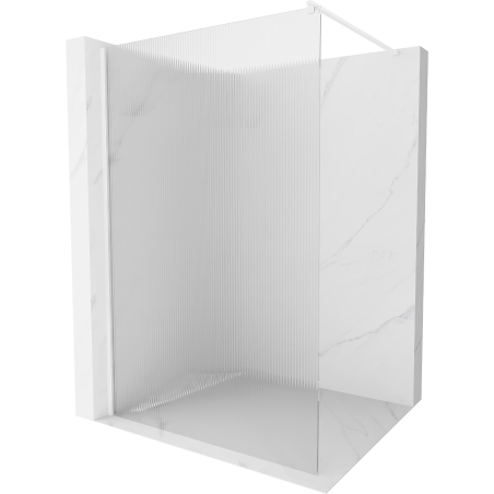 Mexen Kioto Duschwand Walk-in 120 x 200 cm, Rillen 8 mm, weiß - 800-120-101-20-09