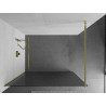 Mexen Kioto Duschwand Walk-in 140 x 200 cm, Streifen 8 mm, Gold - 800-140-101-50-09