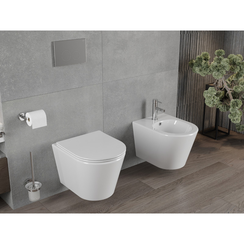 Mexen Rico WC-Schüssel Rimless mit absenkbarem Slim-Sitz, Duroplast, weiß glänzend - 30720400