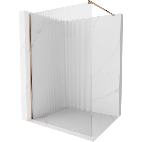 Mexen Kioto Duschwand Walk-in 80 x 200 cm, Streifen 8 mm, Roségold - 800-080-101-60-09