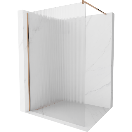 Mexen Kioto Duschwand Walk-in 100 x 200 cm, Streifen 8 mm, Roségold - 800-100-101-60-09