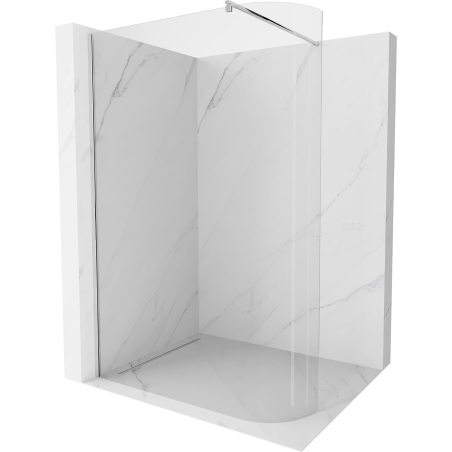 Mexen Kioto-R Abgerundete Walk-in-Duschwand 80 x 200 cm, transparent 8 mm, Chrom - 800-080-101-01-06