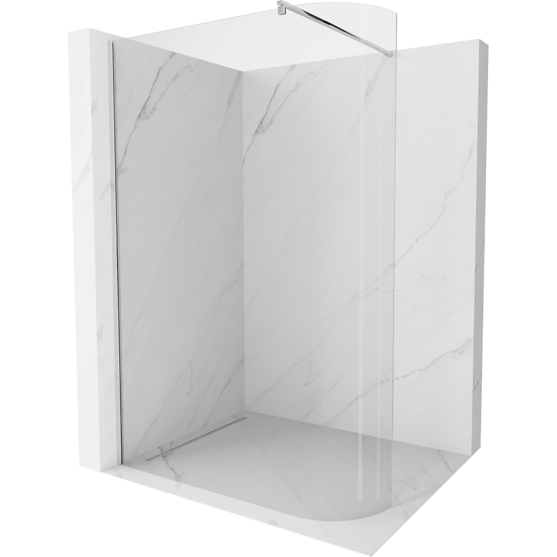 Mexen Kioto-R Abgerundete Duschwand Walk-in 150 x 200 cm, transparent 8 mm, Chrom - 800-150-101-01-06
