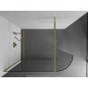 Mexen Kioto-R Abgerundete Walk-in-Duschwand 80 x 200 cm, transparent 8 mm, gold - 800-080-101-50-06