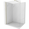 Mexen Kioto-R Abgerundete Walk-In-Duschwand 110 x 200 cm, transparent 8 mm, gold - 800-110-101-50-06