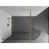 Mexen Kioto-R Abgerundete Walk-In Duschwand 130 x 200 cm, transparent 8 mm, gold - 800-130-101-50-06