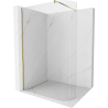 Mexen Kioto-R Abgerundete Walk-in-Duschwand 150 x 200 cm, transparent 8 mm, gold - 800-150-101-50-06