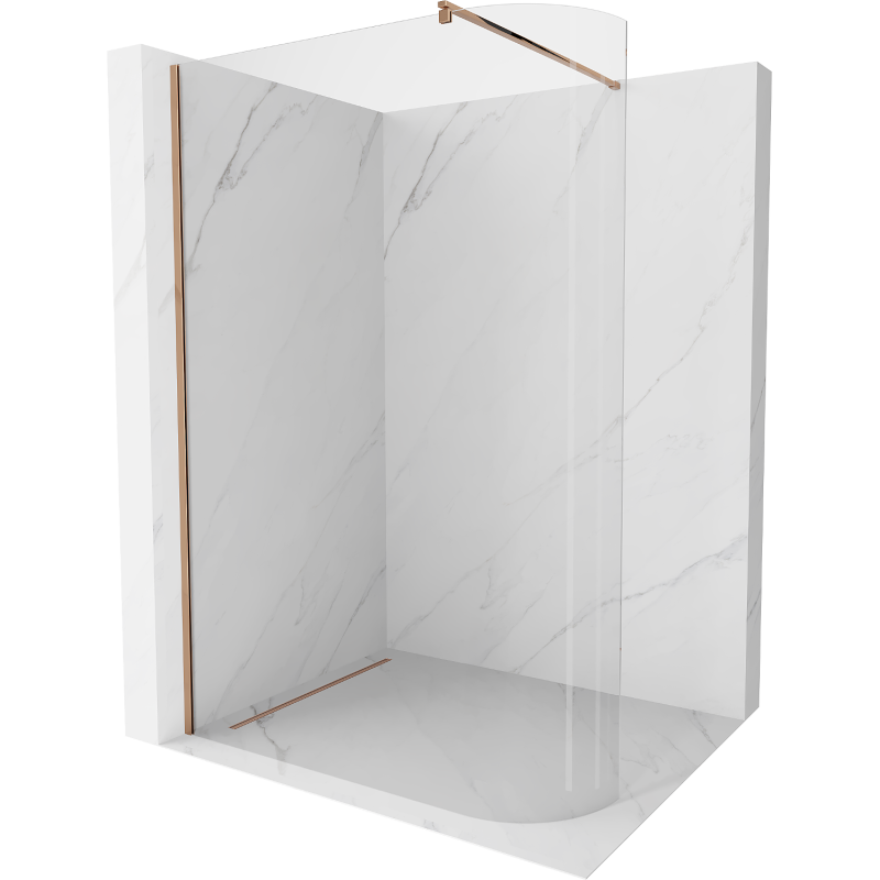 Mexen Kioto-R Runde Walk-in-Duschwand 120 x 200 cm, transparent 8 mm, Roségold - 800-120-101-60-06