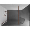 Mexen Kioto-R Runde Walk-in-Duschwand 120 x 200 cm, transparent 8 mm, Roségold - 800-120-101-60-06