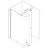 Mexen Kioto-R Abgerundete Duschwand Walk-in 130 x 200 cm, transparent 8 mm, roségold - 800-130-101-60-06
