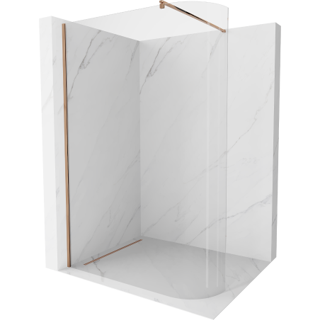 Mexen Kioto-R Runde Duschwand Walk-in 140 x 200 cm, transparent 8 mm, Roségold - 800-140-101-60-06
