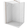 Mexen Kioto-R Abgerundete Walk-in-Duschwand 160 x 200 cm, transparent 8 mm, Roségold - 800-160-101-60-06