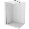 Mexen Kioto-R Abgerundete Duschwand Walk-in 100 x 200 cm, transparent 8 mm, schwarz - 800-100-101-70-06
