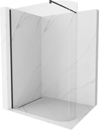 Mexen Kioto-R abgerundete Duschwand Walk-in 110 x 200 cm, transparent 8 mm, schwarz - 800-110-101-70-06