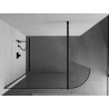 Mexen Kioto-R Abgerundete Duschwand Walk-in 120 x 200 cm, transparent 8 mm, schwarz - 800-120-101-70-06