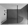 Mexen Kioto-R abgerundete Walk-in-Duschwand 130 x 200 cm, transparent 8 mm, schwarz - 800-130-101-70-06