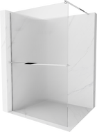 Mexen Kioto+ Duschwand mit Ablage Walk-in 120 x 200 cm, Streifen, Chrom - 800-120-121-01-09