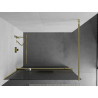 Mexen Kioto+ Duschwand mit Regal Walk-in 90 x 200 cm, Rillen, Gold - 800-090-121-50-09