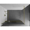 Mexen Kioto+ Duschwand mit Regal Walk-in 100 x 200 cm, Streifen, Gold - 800-100-121-50-09