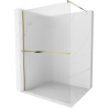 Mexen Kioto+ Duschwand mit Ablage Walk-in 110 x 200 cm, Streifen, Gold - 800-110-121-50-09