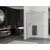 Mexen Kioto+ Duschwand mit Ablage Walk-in 110 x 200 cm, Streifen, Gold - 800-110-121-50-09