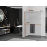 Mexen Kioto+ Duschwand mit Regal Walk-in 70 x 200 cm, Streifen, Roségold - 800-070-121-60-09