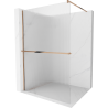 Mexen Kioto+ Duschwand mit Ablage Walk-in 100 x 200 cm, Streifen, Roségold - 800-100-121-60-09