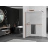 Mexen Kioto+ Duschwand mit Ablage Walk-in 140 x 200 cm, Streifen, Roségold - 800-140-121-60-09