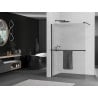 Mexen Kioto+ Duschwand mit Ablage Walk-in 80 x 200 cm, gestreift, schwarz - 800-080-121-70-09