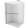 Mexen Kioto+ Duschwand mit Regal Walk-in 120 x 200 cm, Streifen, schwarz - 800-120-121-70-09