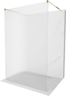 Mexen Kioto freistehende Duschwand 130 x 200 cm, Streifen 8 mm, Gold - 800-130-002-50-09