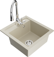 Mexen Vito Granitspüle 1-Becken mit Küchenarmatur Savita, beige - 6503-69-672601-00