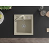 Mexen Vito Granitspüle 1-Becken mit Küchenarmatur Savita, beige - 6503-69-672601-69