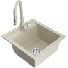 Mexen Vito Granitspüle 1-Becken mit Küchenarmatur Savita, beige - 6503-69-672601-69