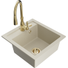 Mexen Vito Granitspüle 1-Becken mit Küchenarmatur Savita, beige - 6503-69-672601-50