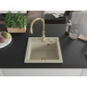 Mexen Vito Granitspüle 1-beckig mit Küchenarmatur Savita, beige - 6503-69-672601-50
