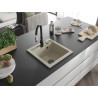 Mexen Vito Granitspüle 1-becken mit Küchenarmatur Savita, beige - 6503-69-672601-70