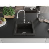 Mexen Vito Granitspüle 1-Becken mit Küchenarmatur Savita, schwarz/gold metallic - 6503-75-672601-00