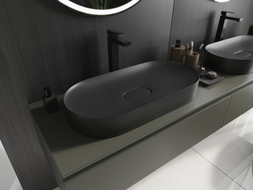 Mexen Sofia Aufsatzwaschbecken aus Konglomerat 70 x 35 cm, schwarz - 23067071